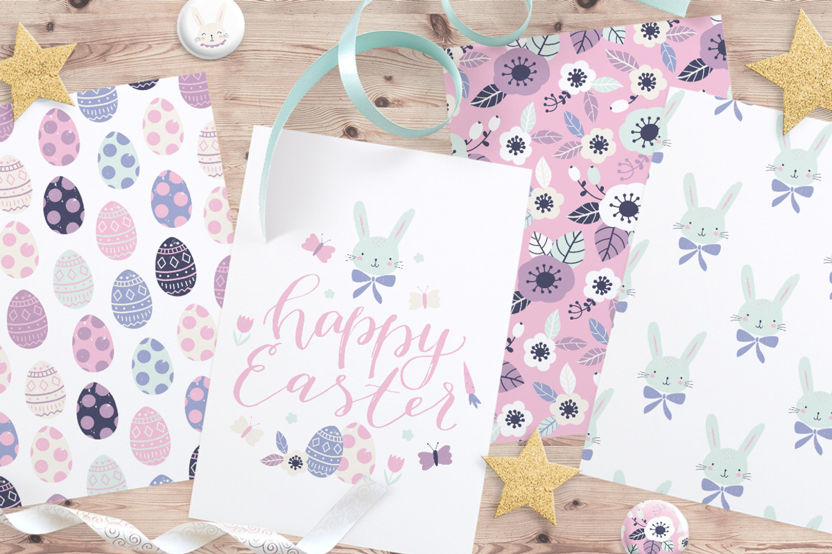 Happy Easter pattern & clipart set, a Pattern Graphic by Inna Moreva (Photo 2 of 5)