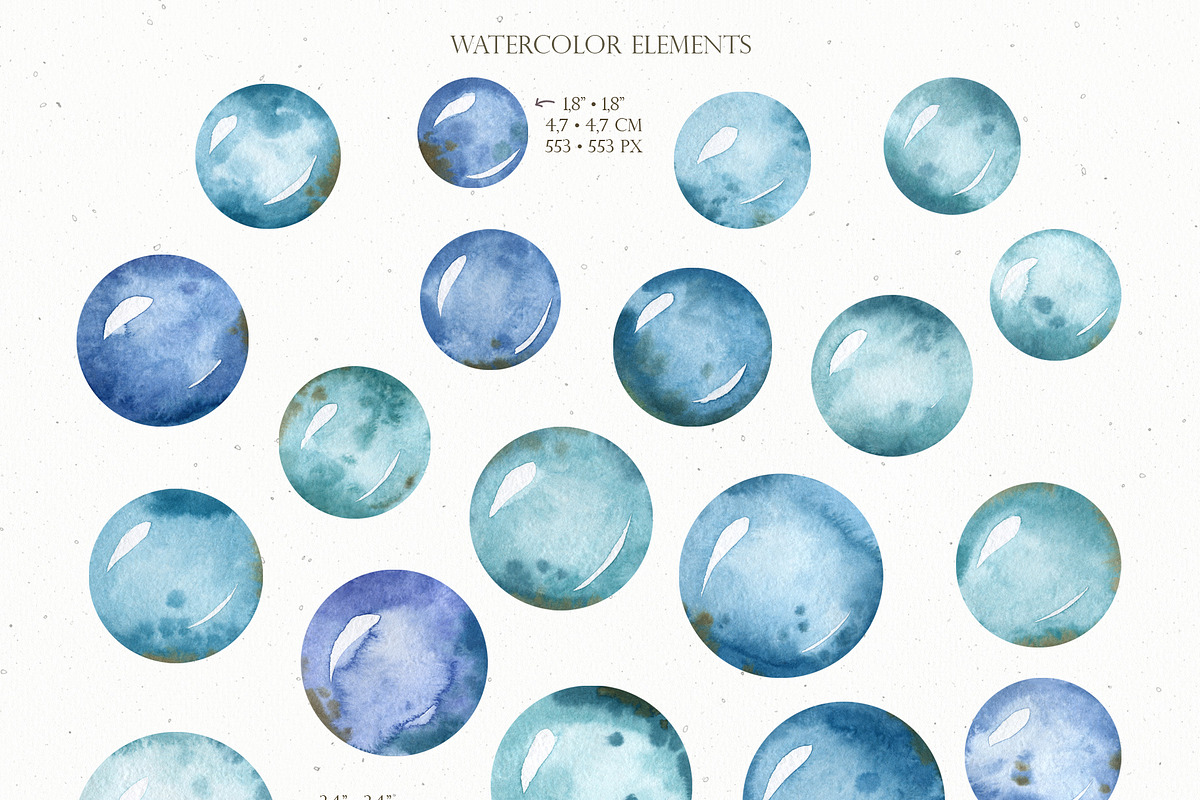 Watercolor funny bubbles clipart, an Object Graphic by OrangePeafowlArt (Photo 3 of 9)