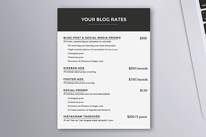 Blog Ad Rates Template MS Word