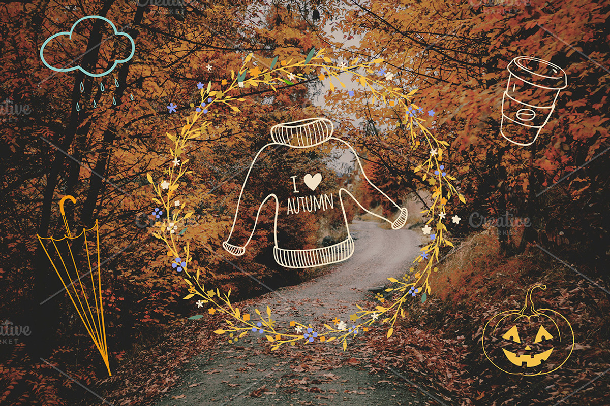 Autumn vibes: Fall Halloween doodles, a Decorative Illustration by harmonia_green_art (Photo 6 of 7)