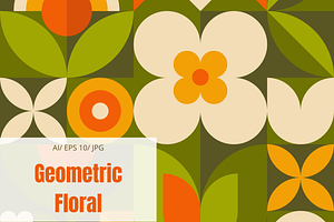 Geometric Floral Seamless Pattern, a Pattern Graphic by ItsReksita Pattern