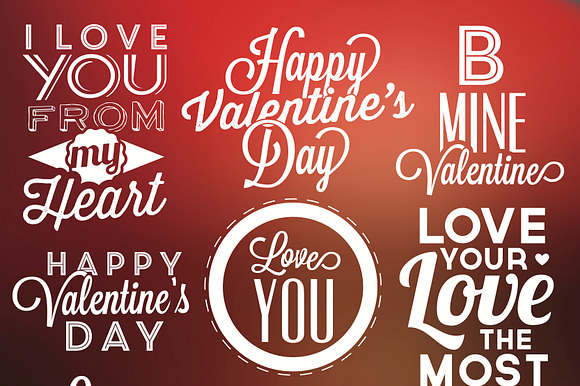Valentines Day Labels Vector Pack