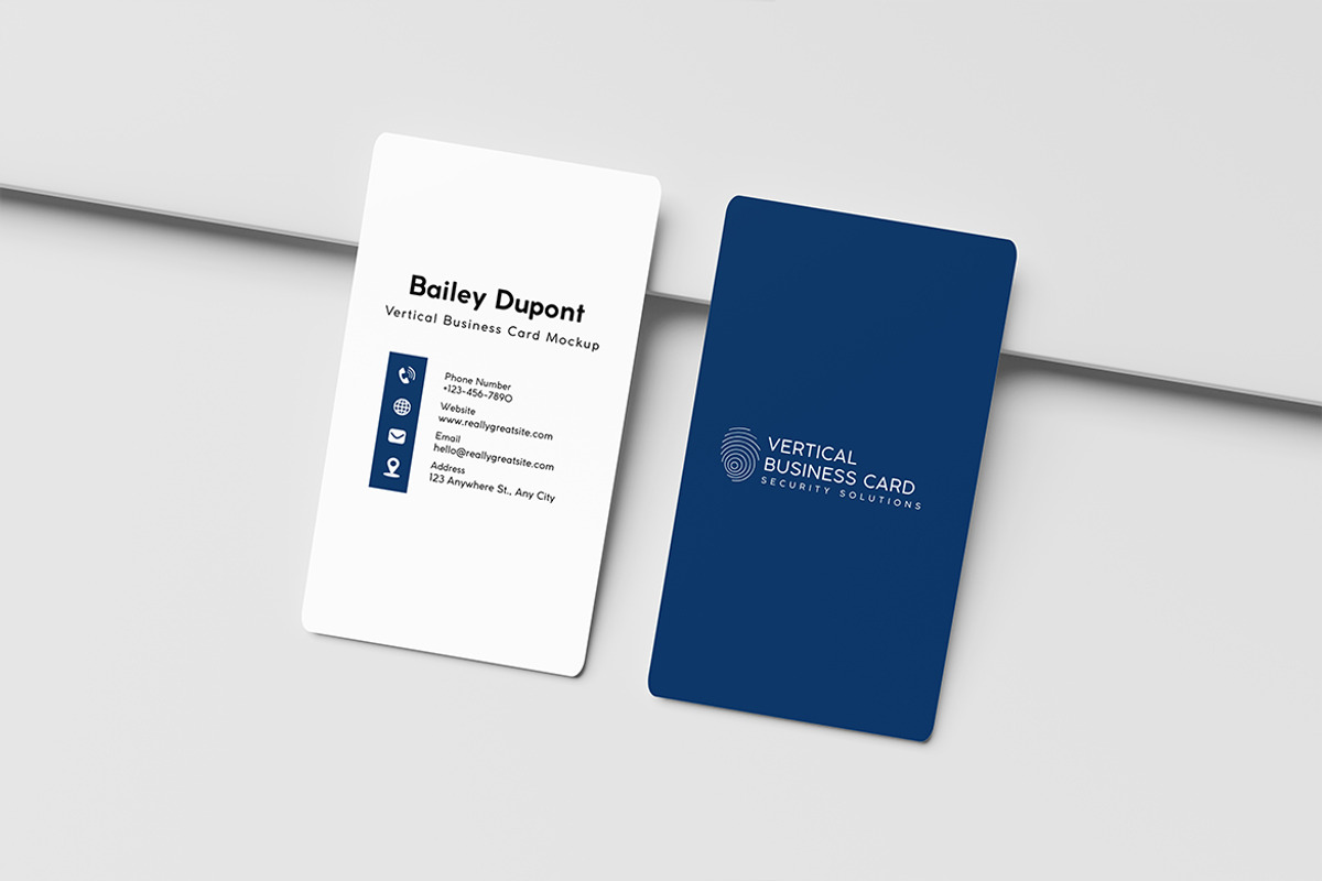 Vertical Business Card Mockup, an Advertising Mockup by swsi-studio (Photo 3 of 5)