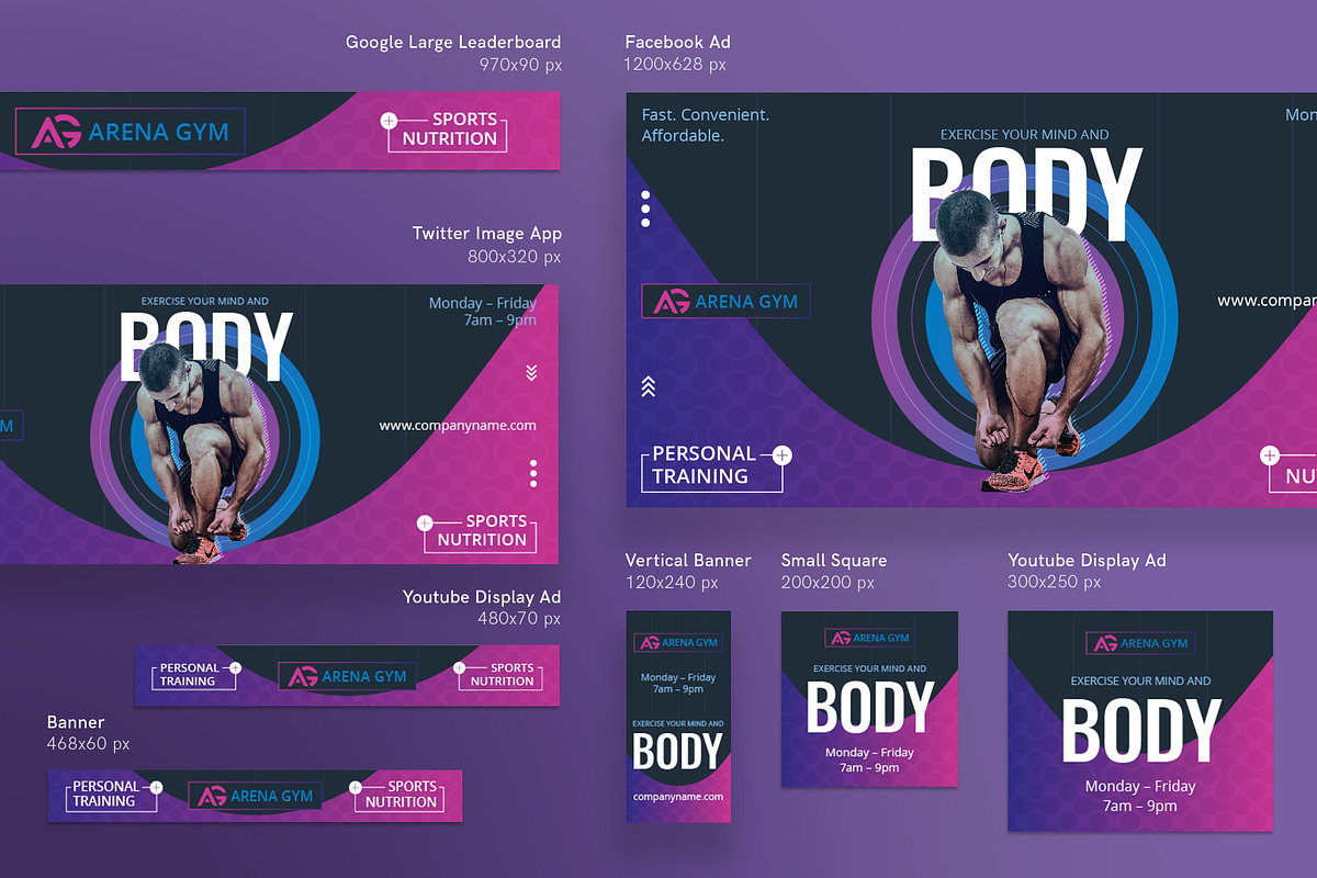 Promo Bundle | Gym Training, a Poster Template by Amber Graphics (Photo 12 of 17)