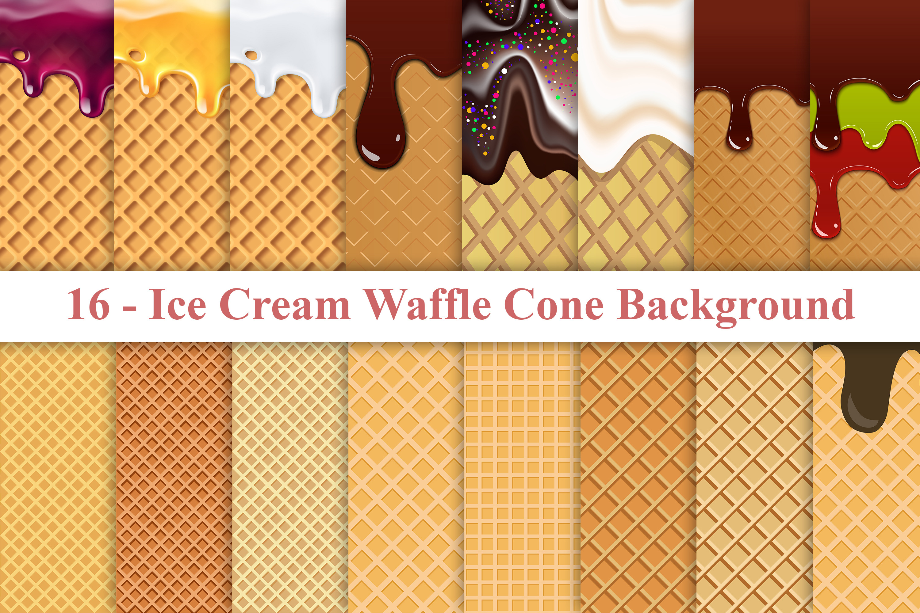 Ice Cream Waffle Cone Texture, a Food Illustration by Digital Studio, image size:3000x2000