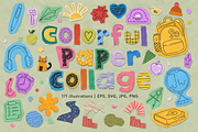 Colorful Paper Collage, a Decorative Illustration by Anna Studio (Thumbnail 1 of 11)