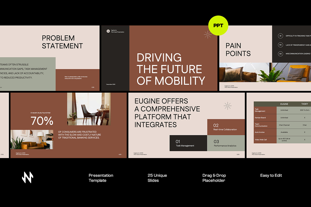 Eugene Fintech Pitch Deck PowerPoint, a Presentation Template by Neermana (Photo 1 of 4)