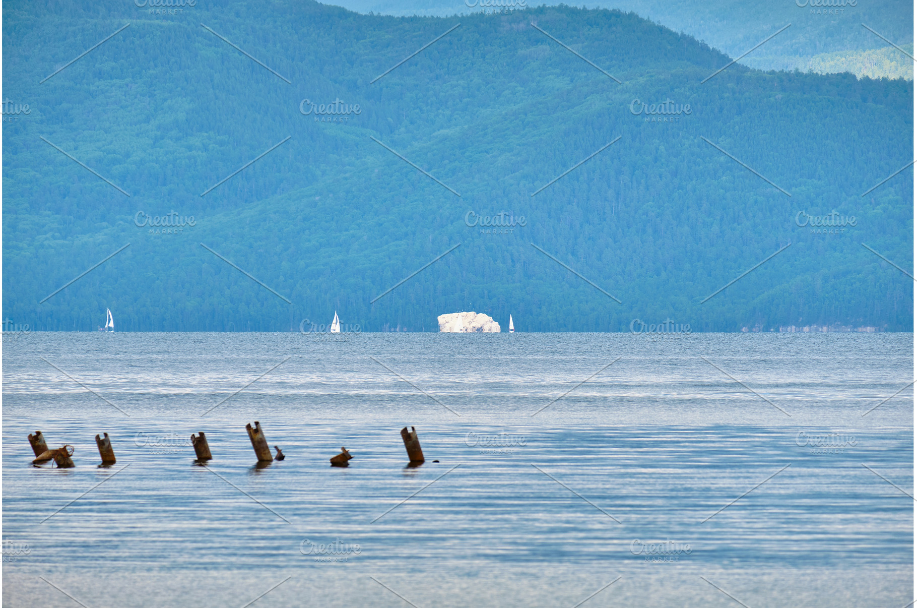 Sailing yachts in the Chivyrkuy Bay, a Nature Photo by PhotoXab