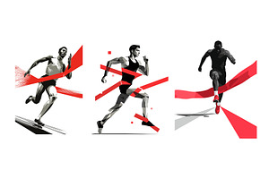 Man winning race cartoon vector, a Sport Illustration by Onyx