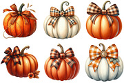 Watercolor Fall Bow Pumpkins Clipart, an Illustration by Libby Wishes (Thumbnail 5 of 7)