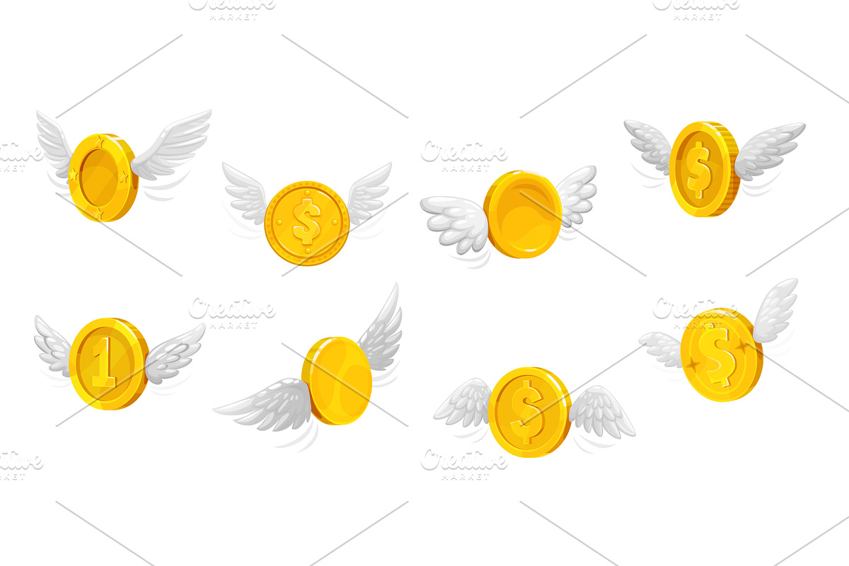 3d golden money coins, a Finance Illustration by Vector Tradition