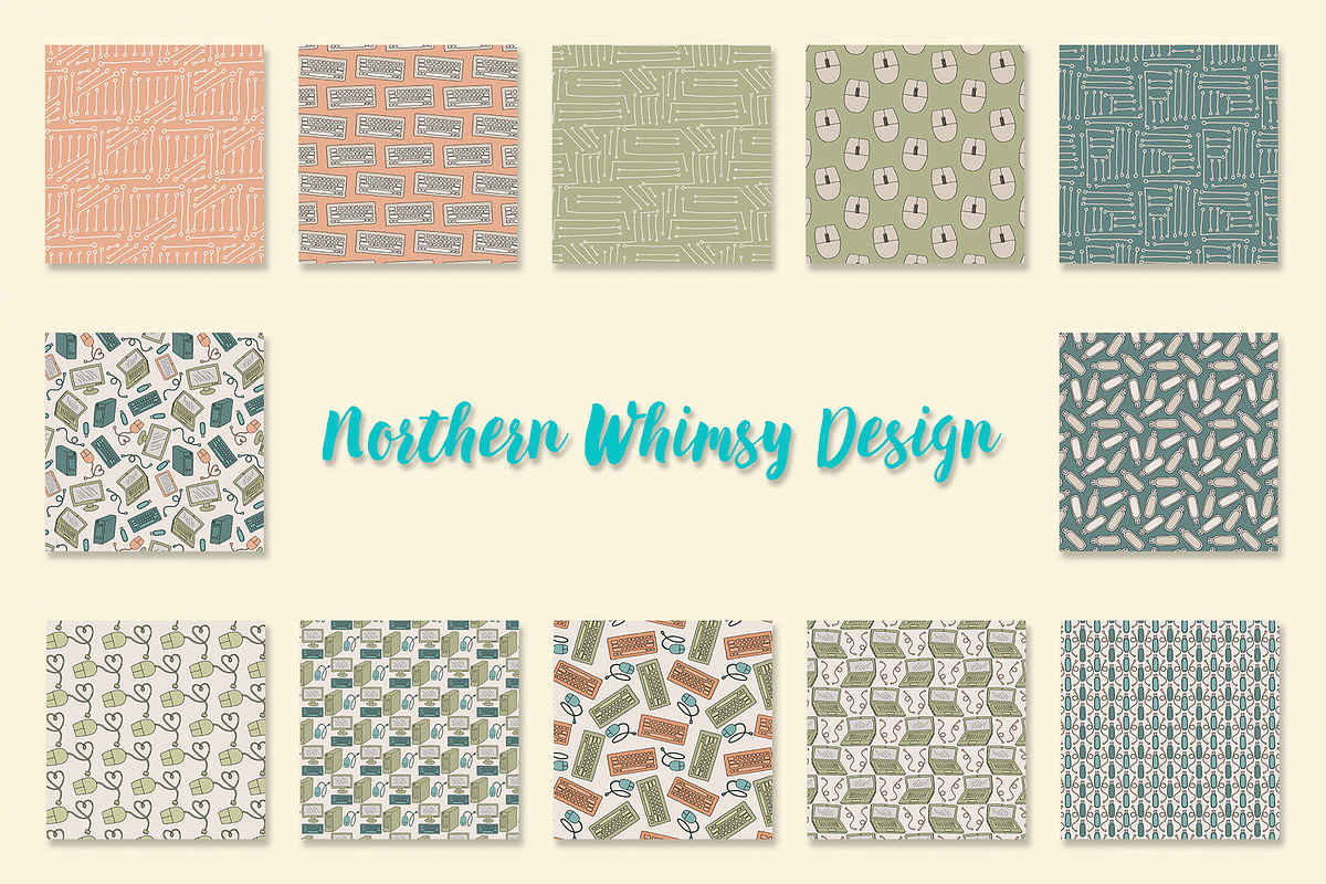 Computer Science Seamless Patterns, a Pattern Graphic by Northern Whimsy Design (Photo 3 of 4)