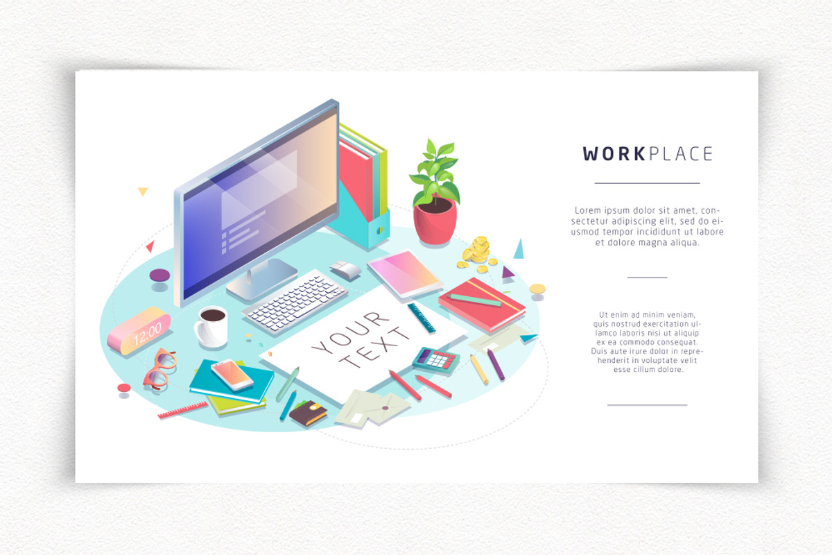 Isometric WorkPlace, a Technology Illustration by ArtoJoy (Photo 2 of 7)