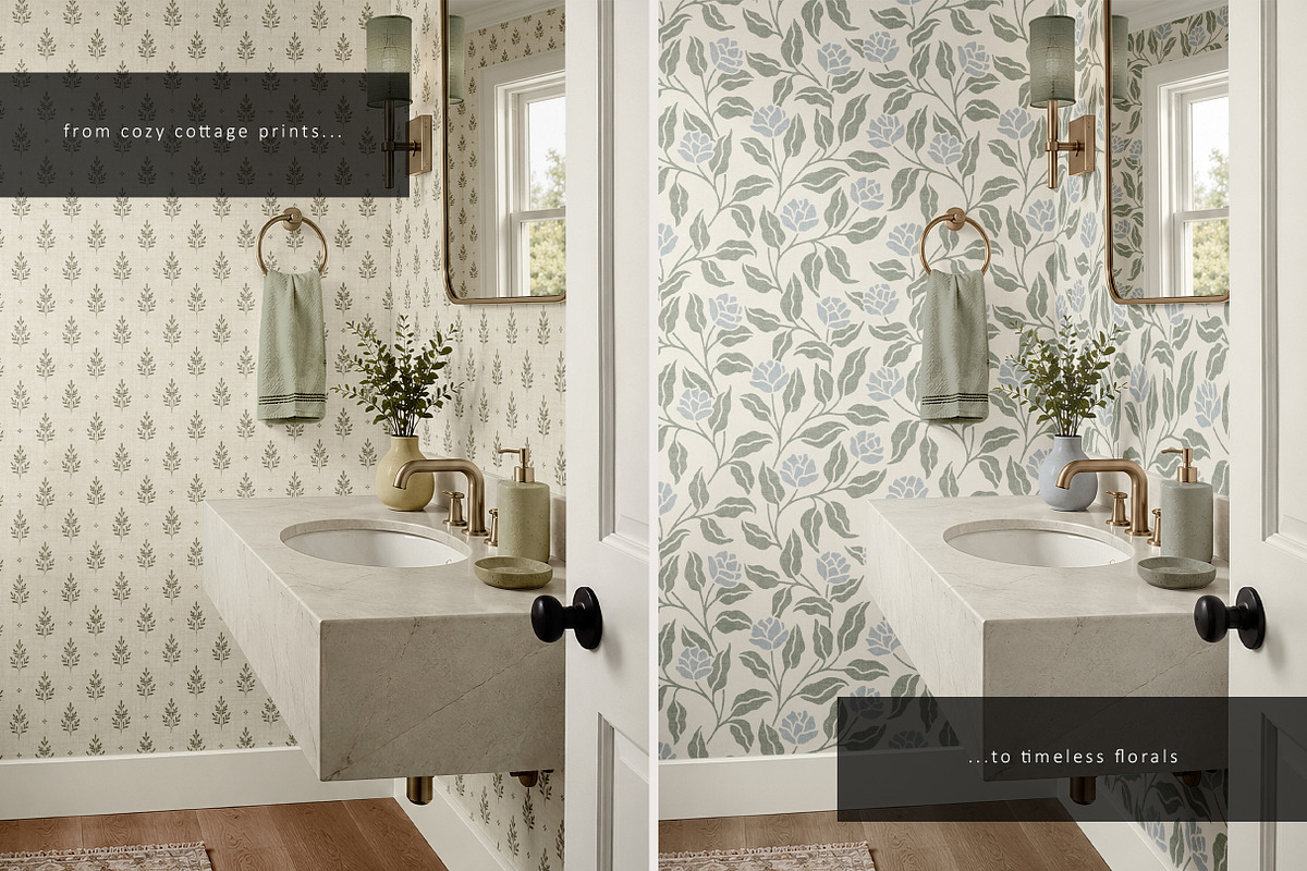 Elegant Bathroom Wallpaper Mockup, a Household Mockup by LinnestCreative (Photo 5 of 8)
