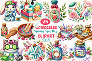 Spring Spa Day Clipart, an Illustration by DreamCafeArt (Thumbnail 1 of 6)