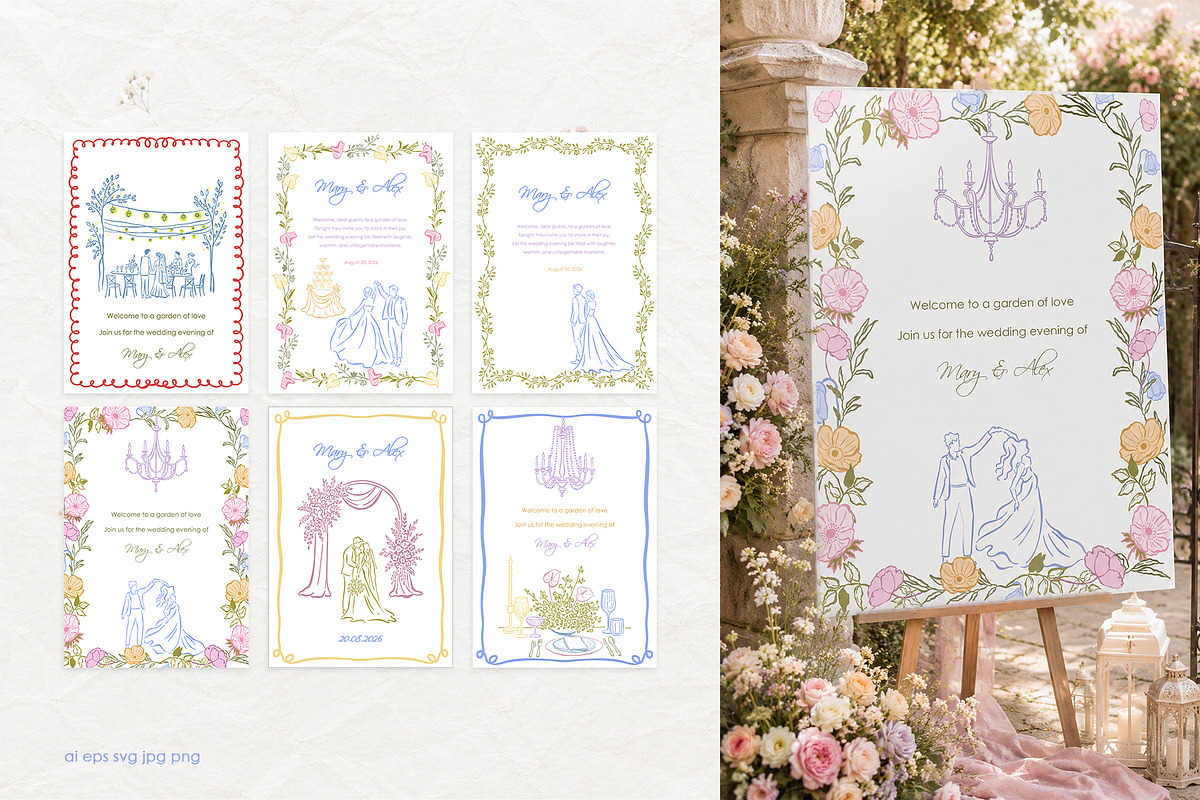 Dopamine Garden Wedding Clipart Pack, a Decorative Illustration by SunnJaneArt (Photo 5 of 20)