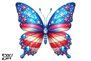 American Butterfly Patriotic Design, an Illustration by Designworld (Thumbnail 1 of 7)