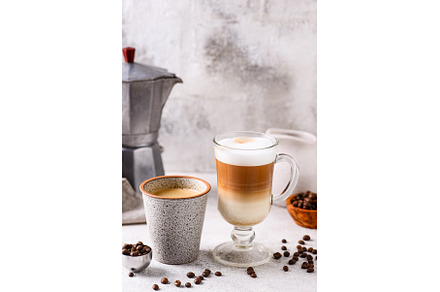 Espresso and cappuccino. Different