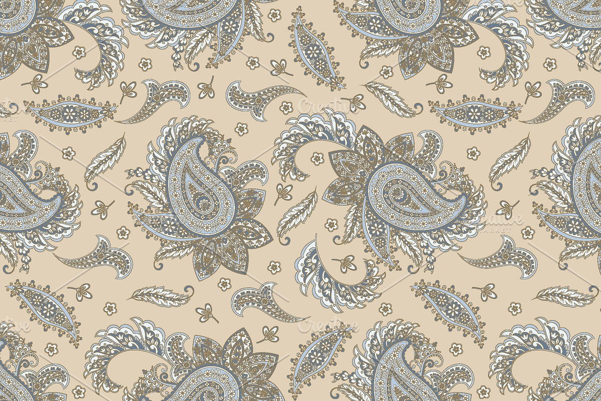 Paisley fabric seamless pattern, a Pattern Graphic by antalogiya (Photo 3 of 4)