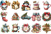 Merry Christmas Sublimation Clipart, an Illustration by Designking (Thumbnail 2 of 5)