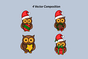 Christmas Owl: Patterns & Clipart, a Seasonal Illustration by Elatedowl (Thumbnail 9 of 16)