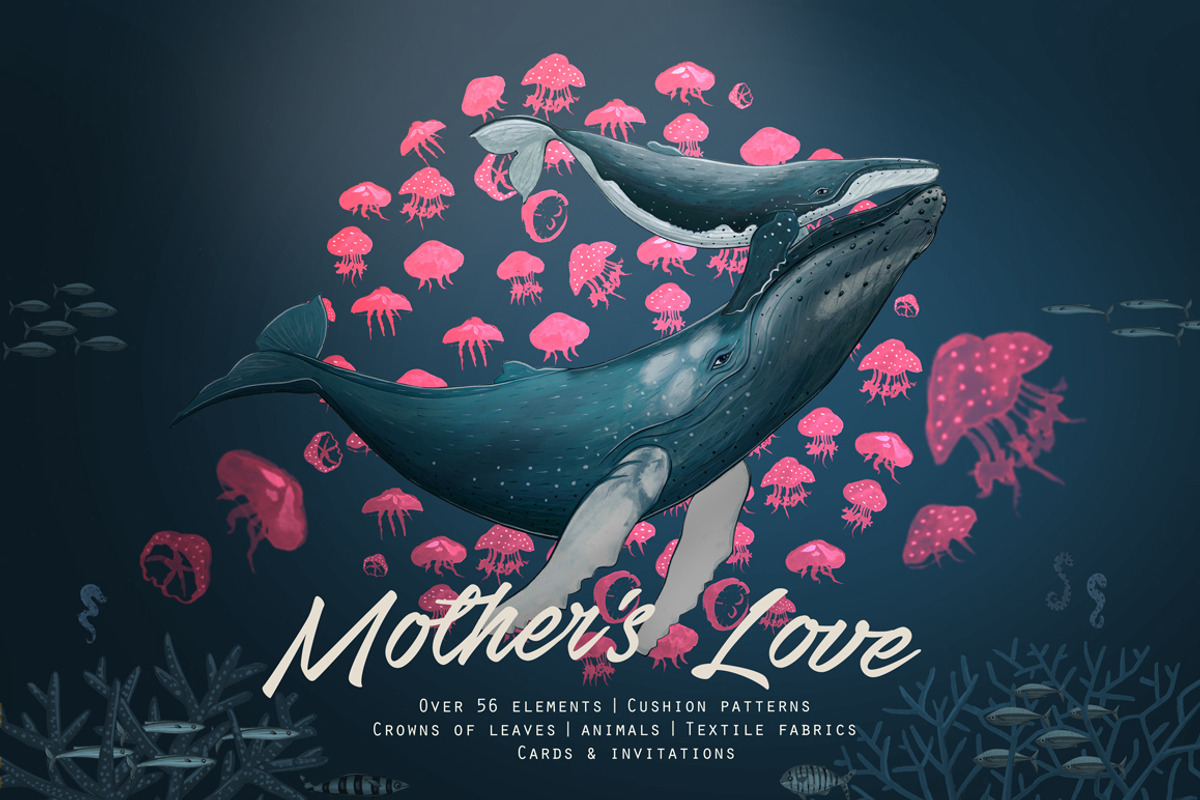 Family of whales, an Animal Illustration by Isbela  (Photo 1 of 6)