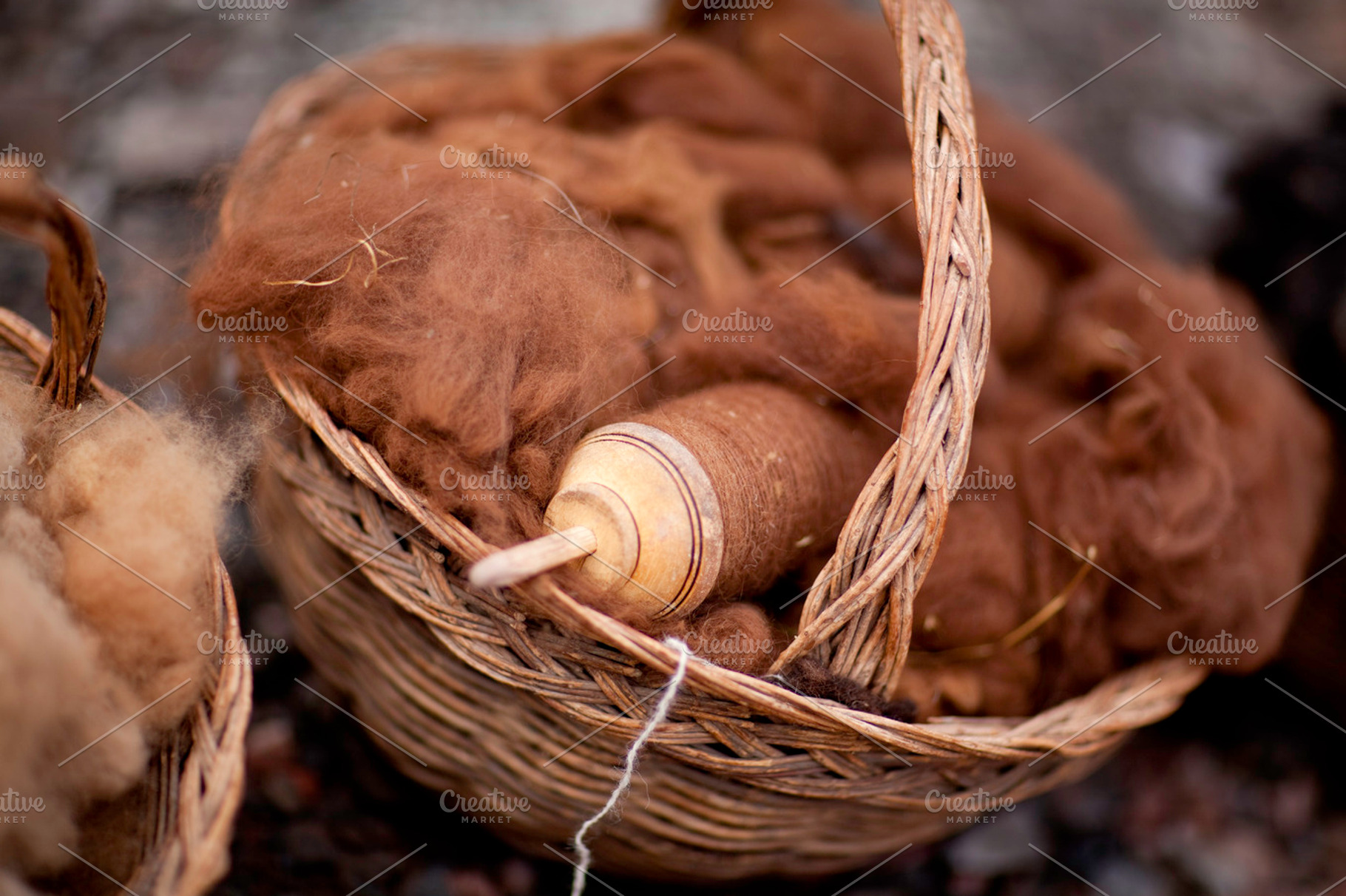 Alpaca Wool On A Wooden Spool Featuring Alpaca Wool And Yarn