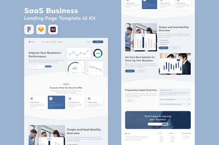 SaaS Business Landing Page Template, an UI Kit Template by Betush