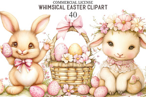 Whimsical Easter Clipart, an Illustration by designcity5