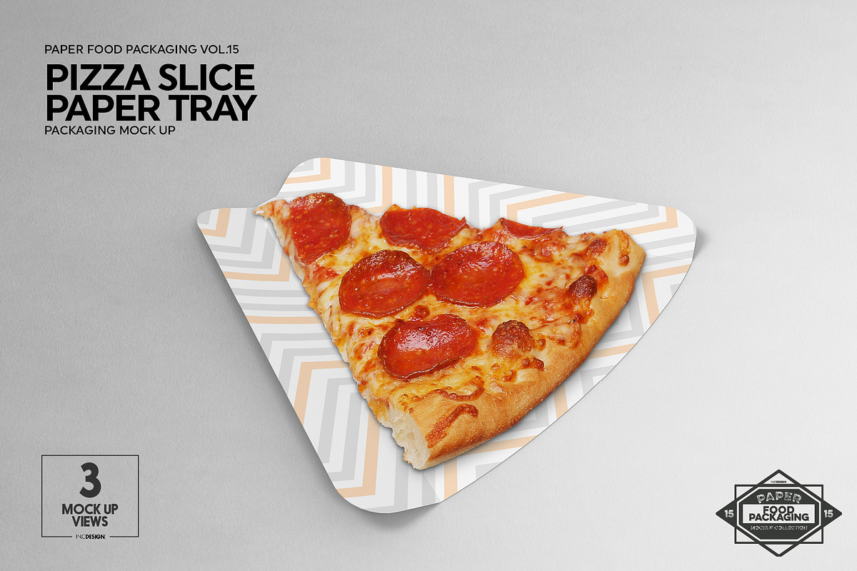 Pizza Slice Tray Packaging Mockup, a Packaging Mockup by INCDesign (Photo 4 of 7)