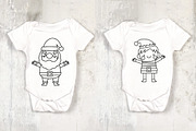 Santa & Elf Outline Clipart, a Decorative Illustration by Noey smiley (Thumbnail 4 of 6)