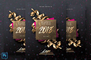 New Year Psd Invitation