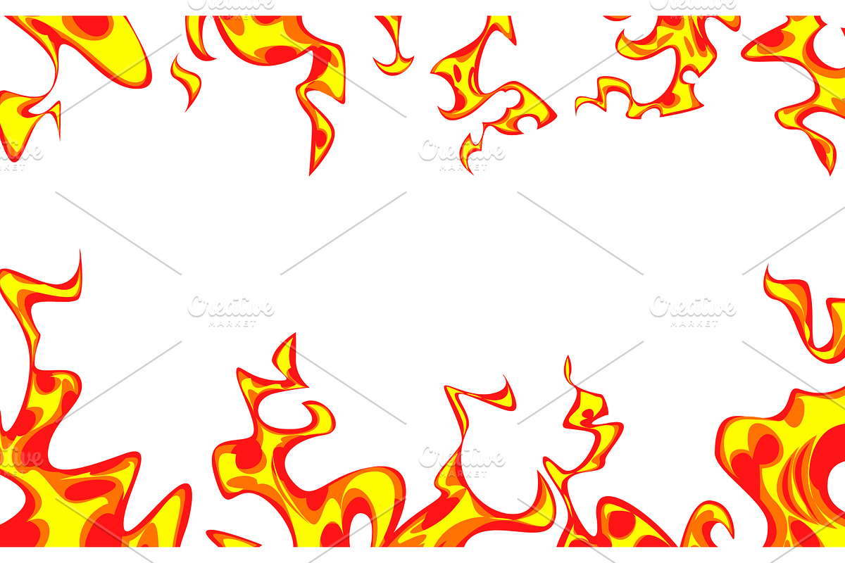 Anime fire background frame, an Illustration by art PVP - market