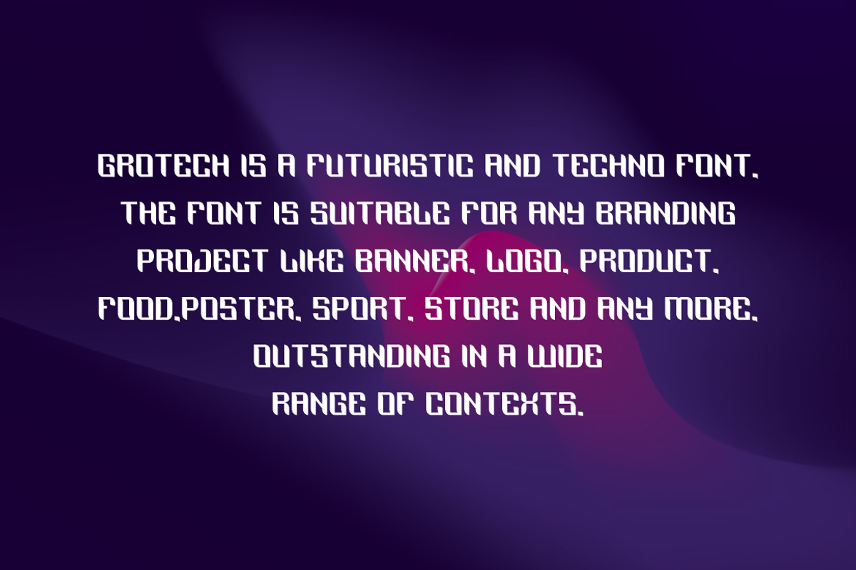 Grotech - Tech & Futuristic Font, a Sans Serif Font by QR Design Studio (Photo 5 of 8)