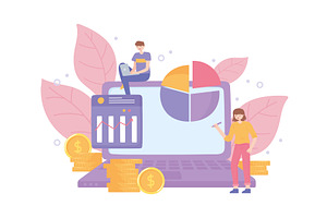 people graph market, a Person Illustration by studiogstock