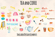 Tea and Coffee Watercolor Bundle, a Food Illustration by Violet LeBeaux (Thumbnail 1 of 3)