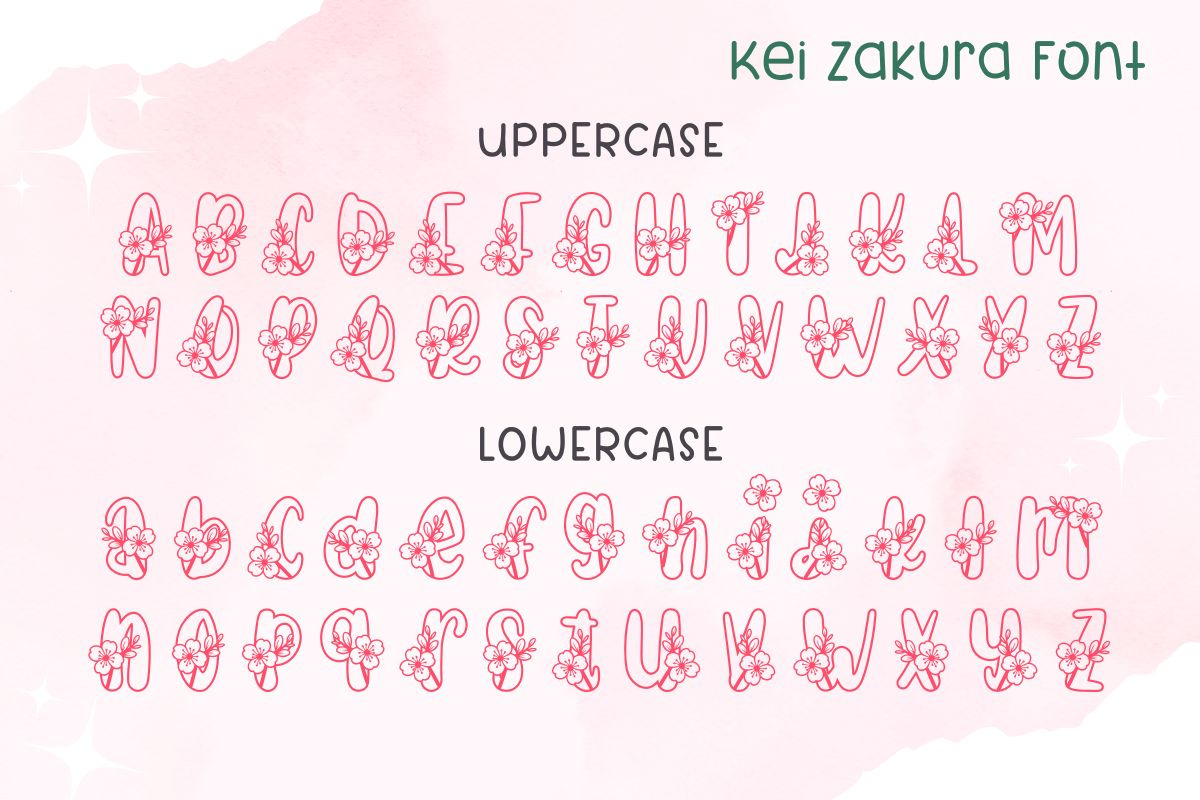 Kei Zakura | Display Font, a Symbol Font by AnningArts