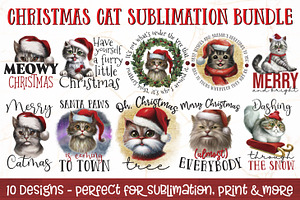 Christmas Cat Sublimation Bundle