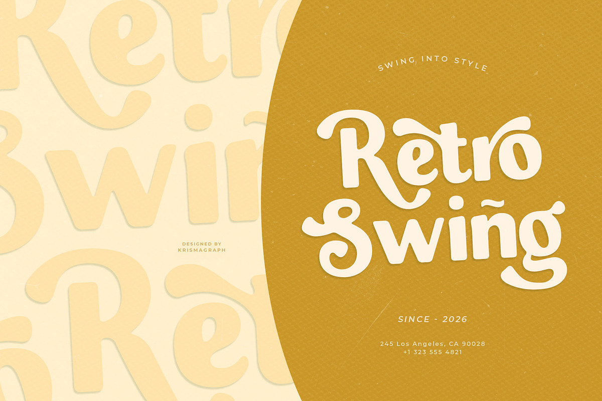 Bisque Veloute | Retro Sans Font, a Sans Serif Font by Krismagraph (Photo 4 of 10)