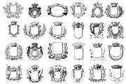 Vintage Coat of Arms Templates, a Decorative Illustration by AW Studios (Thumbnail 3 of 4)