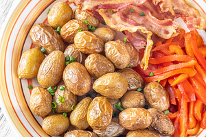Crispy baked baby potatoes, a Food & Drink Photo by Alexander Prokopenko