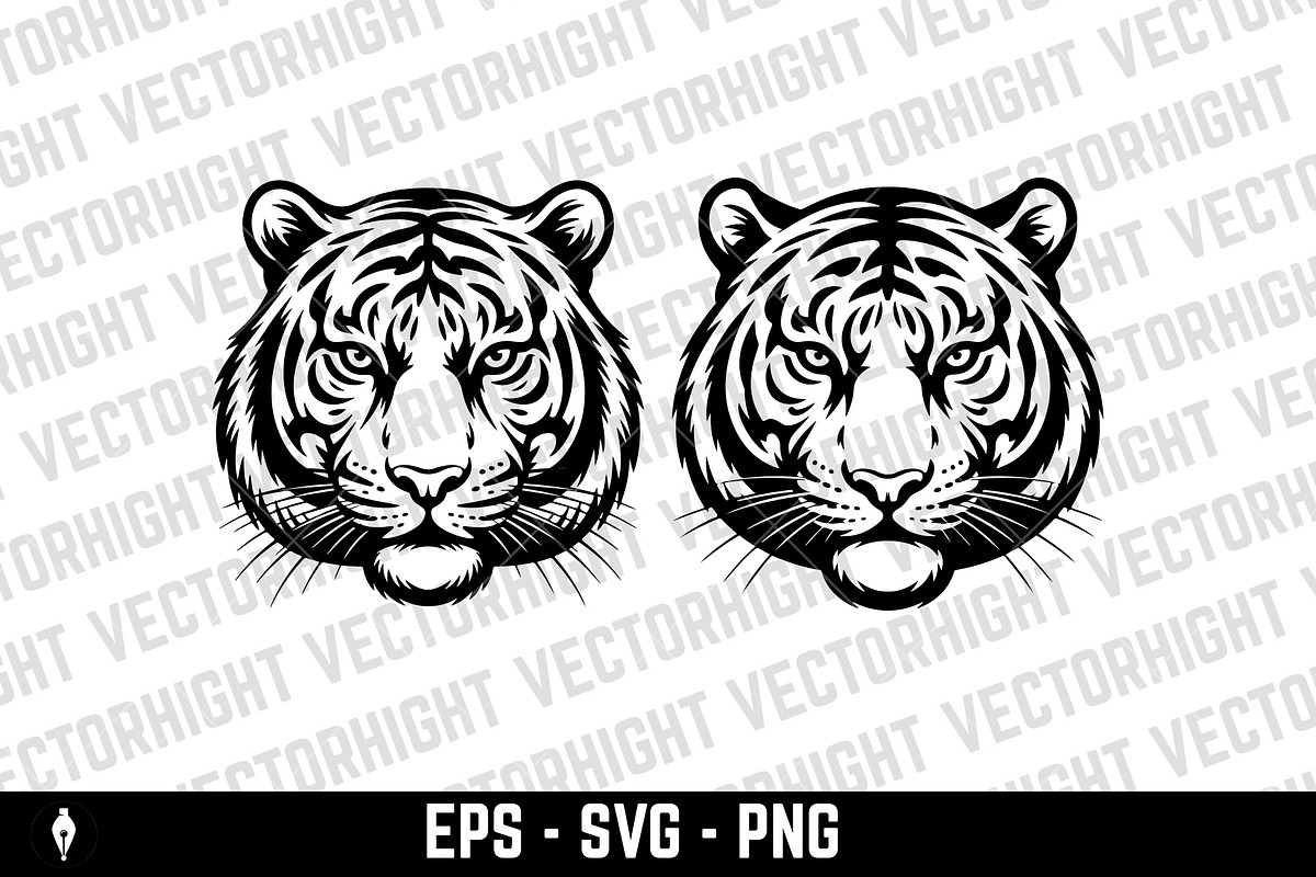 tiger head illustration, an Animal Illustration by Vectorhight (Photo 2 of 3)