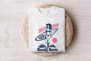 Salt Hair Sandy Boots PNG, Western