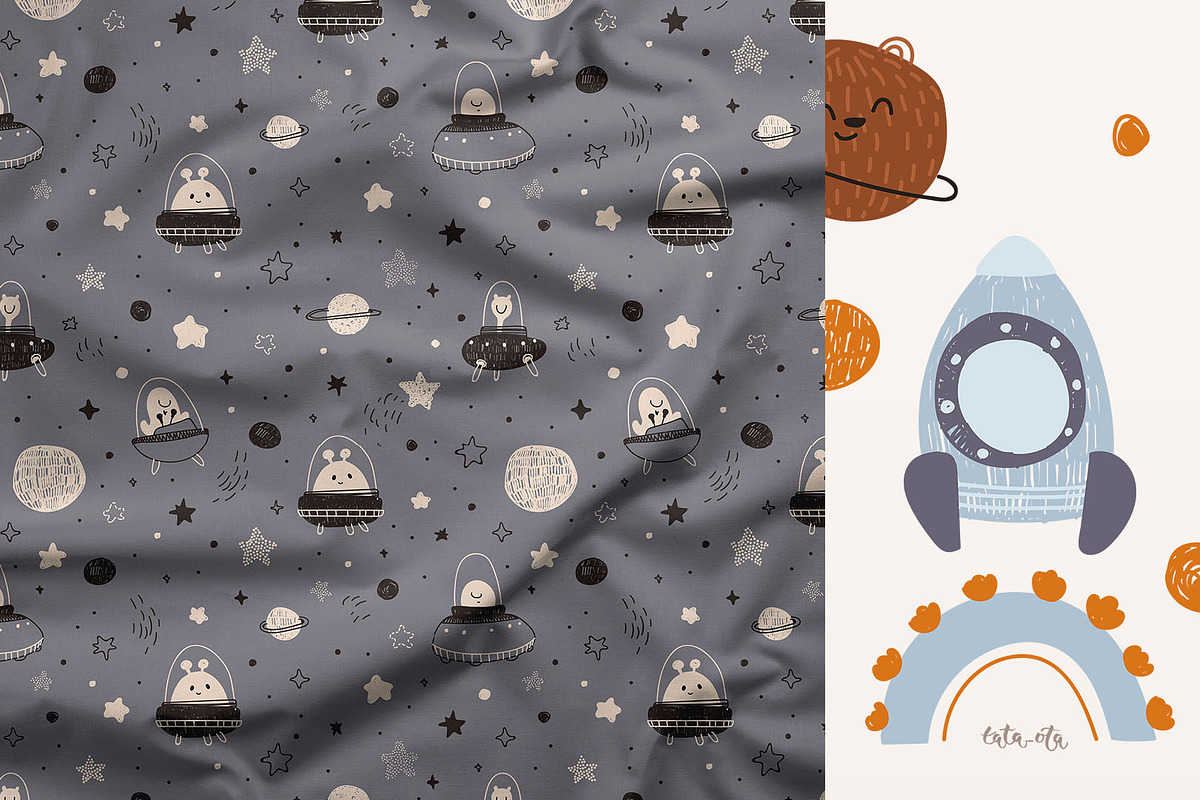 Space. Little astronauts, an Animal Illustration by tata_ota (Photo 12 of 13)