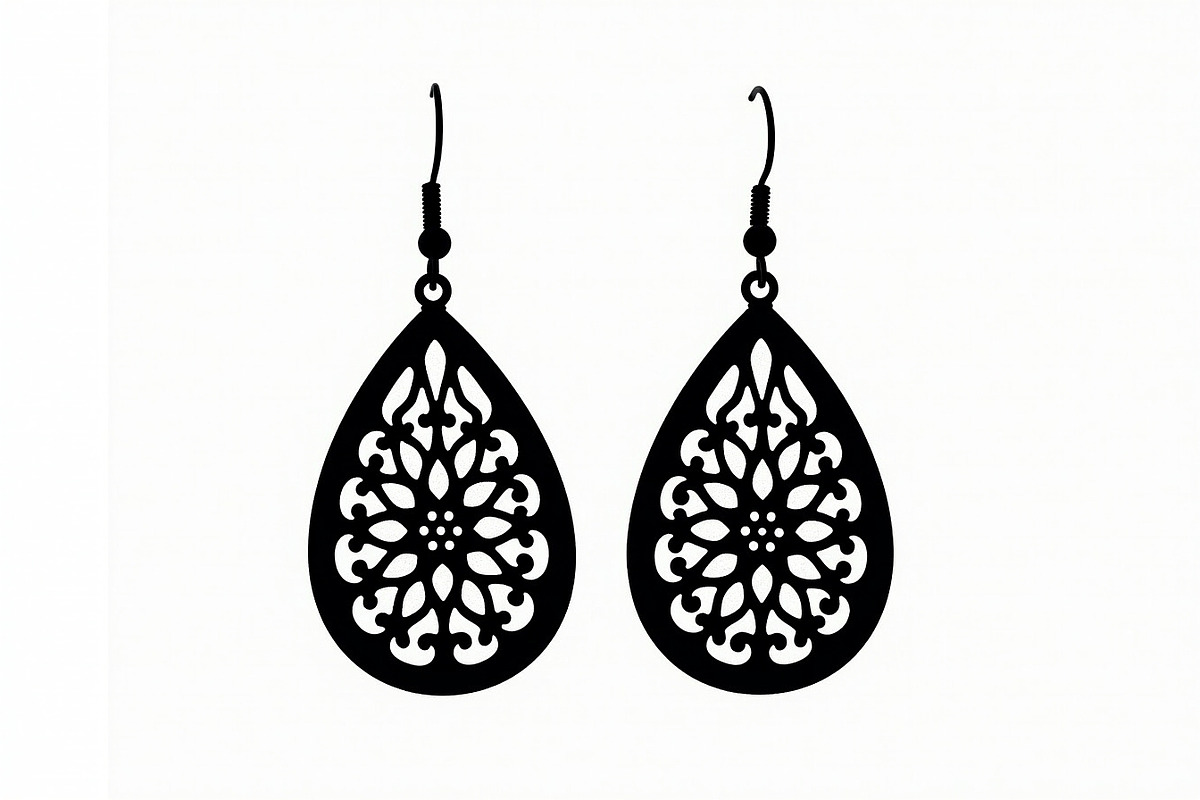 Leaf Earring Silhouette Bundle, an Object Graphic by jahid234 (Photo 6 of 13)