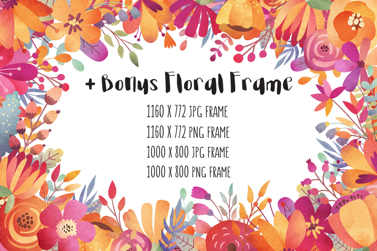 Watercolor Autumn Florals Clipart, a Decorative Illustration by Kenna Sato Designs (Photo 3 of 3)