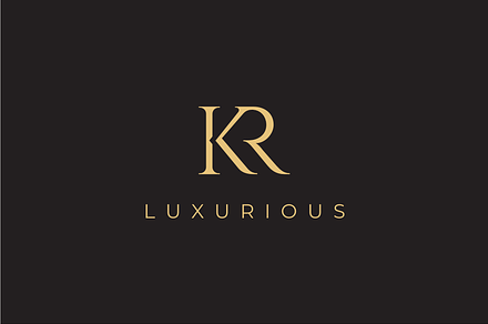 Luxury Initial Letter KR Logo