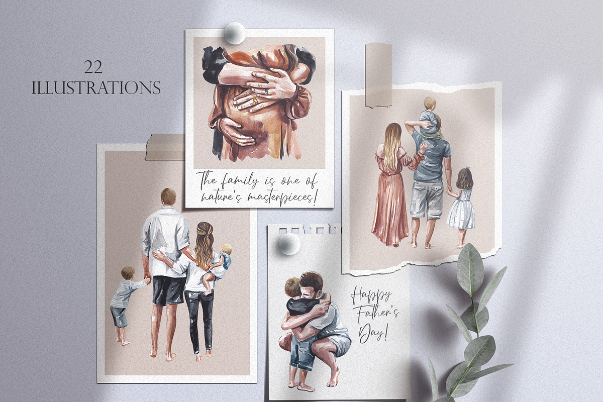 WATERCOLOR FAMILY BUNDLE, a Person Illustration by Elena_Sedova (Photo 3 of 16)