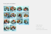 Isometric House Rooms, a Decorative Illustration by Picturesque Stories (Thumbnail 6 of 6)