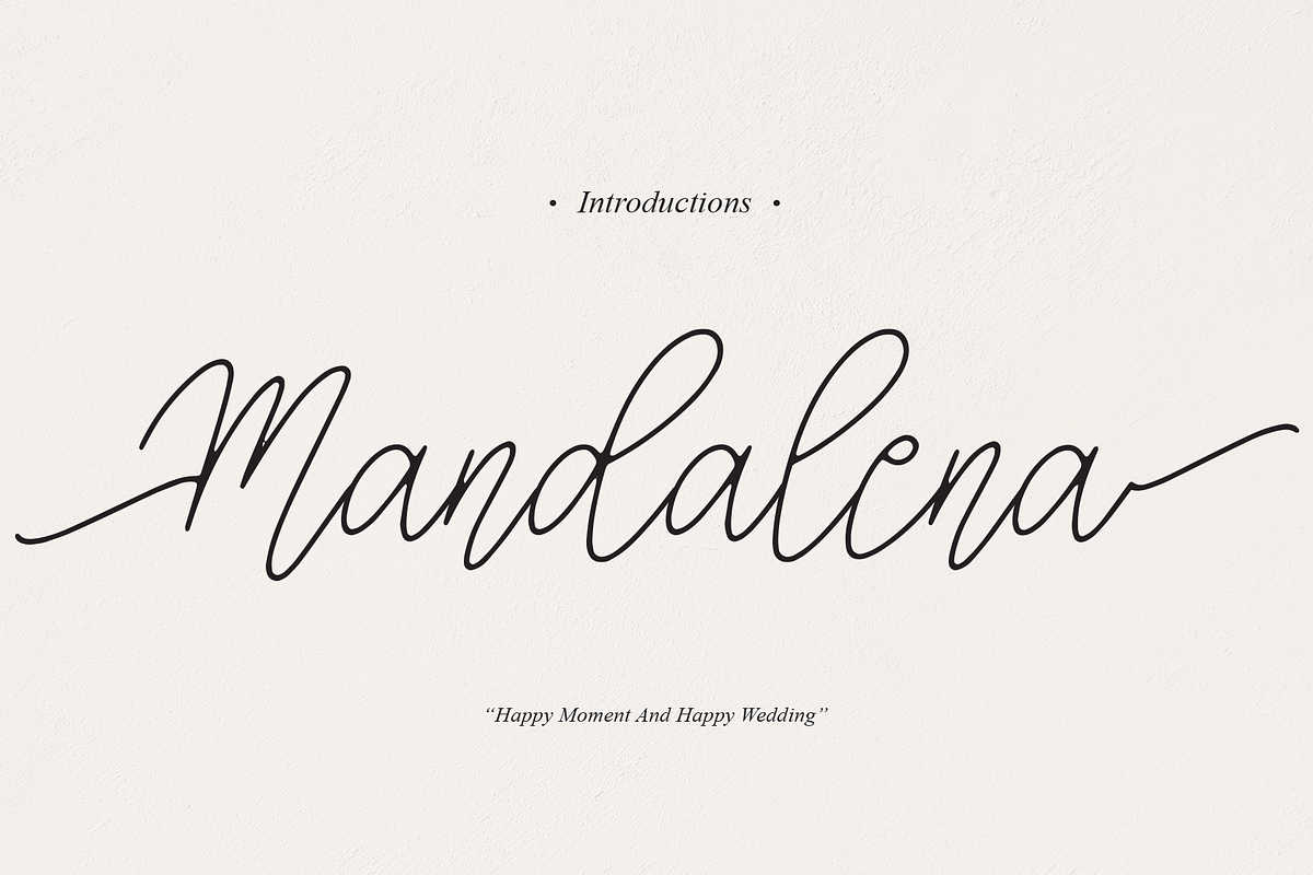 Mandalena | Script Font, a Script Font by Scratchones (Photo 1 of 8)